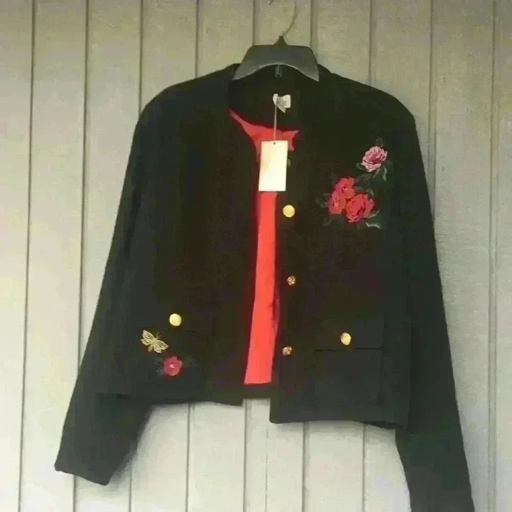 A N D  New Day Floral Black Blazer 18